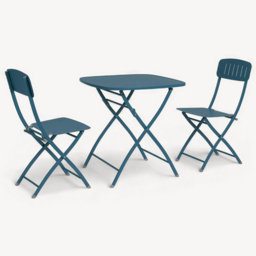 Royalcraft Venice 2 Seater Caribbean Blue Square Folding Bistro Set - Wilko - thumbnail 3