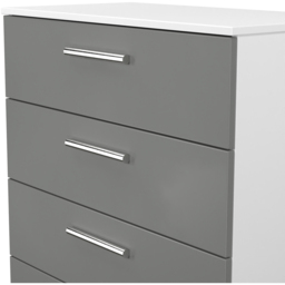 Crowndale Contrast 4 Drawer Dusk Grey and White Chest of Drawers Ready Assembled - Dusk Grey & White - Wilko - thumbnail 5
