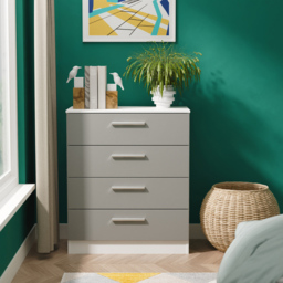 Crowndale Contrast 4 Drawer Dusk Grey and White Chest of Drawers Ready Assembled - Dusk Grey & White - Wilko - thumbnail 7