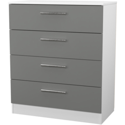 Crowndale Contrast 4 Drawer Dusk Grey and White Chest of Drawers Ready Assembled - Dusk Grey & White - Wilko - thumbnail 3