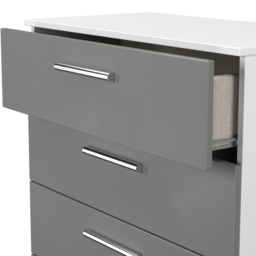 Crowndale Contrast 4 Drawer Dusk Grey and White Chest of Drawers Ready Assembled - Dusk Grey & White - Wilko - thumbnail 6