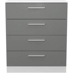 Crowndale Contrast 4 Drawer Dusk Grey and White Chest of Drawers Ready Assembled - Dusk Grey & White - Wilko - thumbnail 4