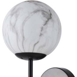 Living and Home E27 Screw Black Iron Marble Textured Glass Shade Wall Light 28cm - Size: 28 x 12 x 15cm - Wilko - thumbnail 7