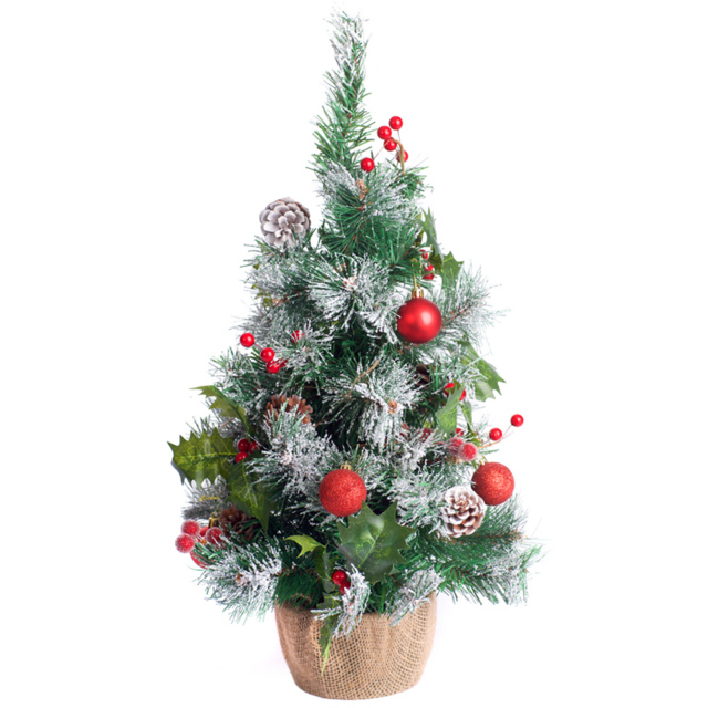 Best Artificial Frosted Red Artificial Christmas Tree 2ft - Wilko - image 1