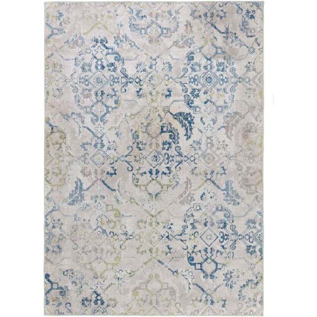 Origins My Washable Blue Grey and Off White Florence Rug 80 x 150cm - Multi - Origins Rugs - Wilko - image 1