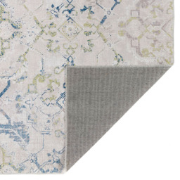 Origins My Washable Blue Grey and Off White Florence Rug 80 x 150cm - Multi - Origins Rugs - Wilko - thumbnail 4