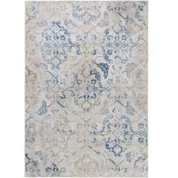 Origins My Washable Blue Grey and Off White Florence Rug 80 x 150cm - Multi - Origins Rugs - Wilko