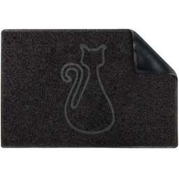 Oseasons Black Cat Embossed Doormat - Size: 60 x 40cm - Wilko - thumbnail 1