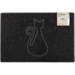 Oseasons Black Cat Embossed Doormat - Size: 60 x 40cm - Wilko - thumbnail 3