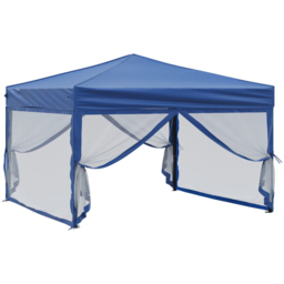 vidaXL 3 x 3m Blue Foldable Party Tent with Sidewalls - Wilko - thumbnail 4
