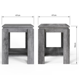 GFW Canyon Single Open Shelf Charcoal Grey Lamp Table - Size: 56 x 47 x 47cm - Wilko - thumbnail 7