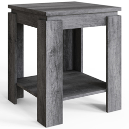 GFW Canyon Single Open Shelf Charcoal Grey Lamp Table - Size: 56 x 47 x 47cm - Wilko - thumbnail 3
