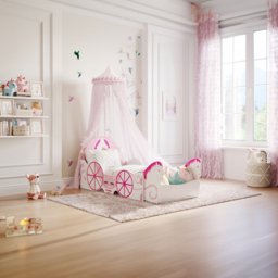 Kidsaw Princess Carriage Pink and White Junior Bed - Size: Toddler - Wilko - thumbnail 6