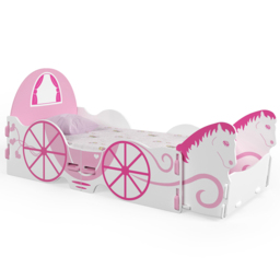 Kidsaw Princess Carriage Pink and White Junior Bed - Size: Toddler - Wilko - thumbnail 3