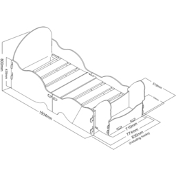 Kidsaw Princess Carriage Pink and White Junior Bed - Size: Toddler - Wilko - thumbnail 7