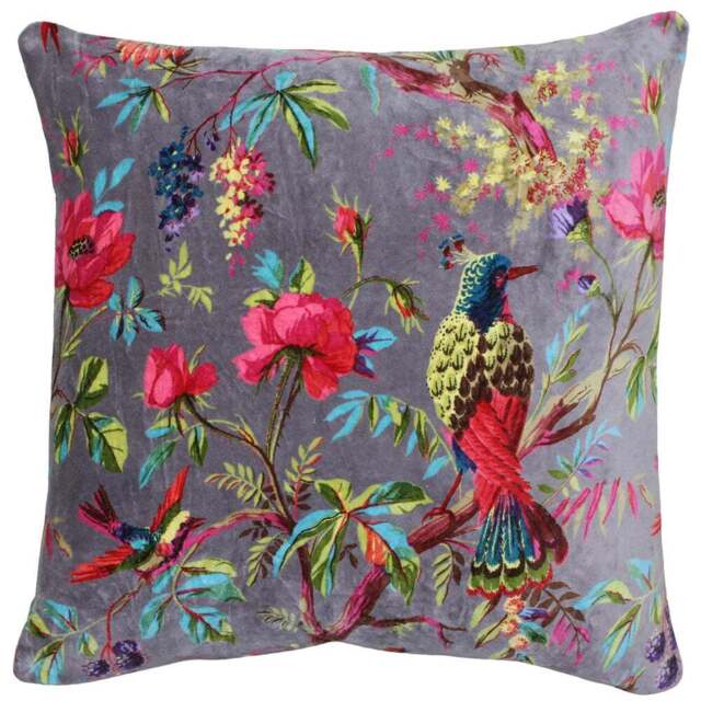 Paoletti Paradise Mink Velvet Cushion - Size: 50 x 50 cm - Multi - Wilko - image 1