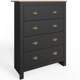 GFW Lancaster 4 Piece Black and Oak Bedroom Set - Wilko - thumbnail 3