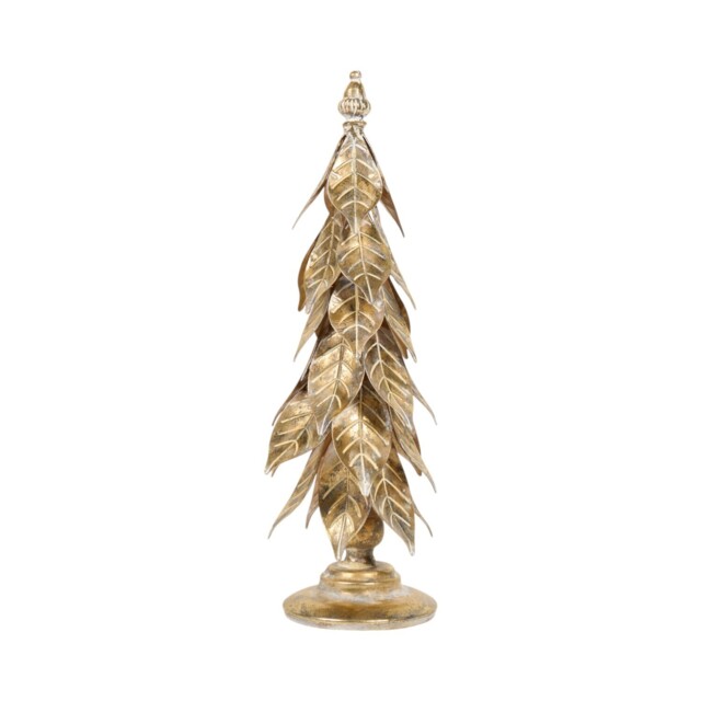 Gold Foiled Leafy Tree Standing Decoration Gold - Amber Charm - Wilko - image 1