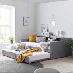 Tyler Single Grey Guest Bed with Memory Foam Mattress - Bedmaster - Wilko - thumbnail 5