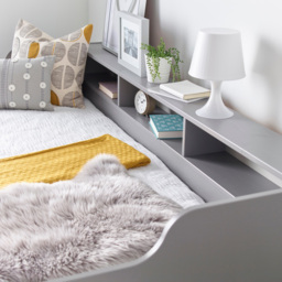 Tyler Single Grey Guest Bed with Memory Foam Mattress - Bedmaster - Wilko - thumbnail 4