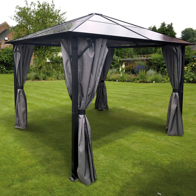 Glendale Peninsula 3 x 3m Polycarbonate Grey Garden Gazebo - Wilko - image 1