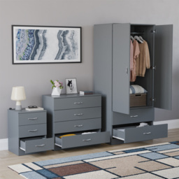 Vida Designs Riano Grey 3 Piece Bedroom Furniture Set - Wilko - thumbnail 6