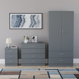 Vida Designs Riano Grey 3 Piece Bedroom Furniture Set - Wilko - thumbnail 3