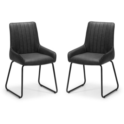 Julian Bowen Soho Set of 2 Black Dining Chairs - Wilko - thumbnail 3