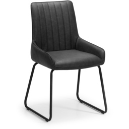 Julian Bowen Soho Set of 2 Black Dining Chairs - Wilko - thumbnail 4