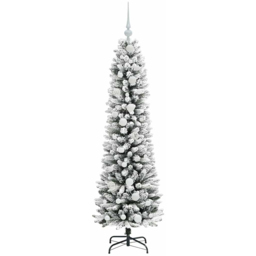 vidaXL Pre-Lit Warm White LED and White Baubles White Artificial Christmas Tree with Stand 4.9ft - Wilko - thumbnail 5