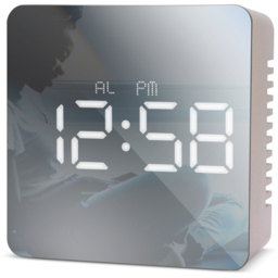 Acctim Lexington Rose Gold Cube Mirrored Alarm Clock with USB - Size: 3.9 x 8.2 x 8.2cm - Pink - Wilko - thumbnail 3