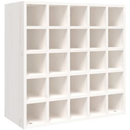vidaXL 25 Bottle White Freestanding Wine Cabinet - Size: 56 x 56 x 25cm - Wilko - thumbnail 3