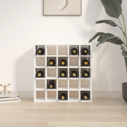 vidaXL 25 Bottle White Freestanding Wine Cabinet - Size: 56 x 56 x 25cm - Wilko - thumbnail 6