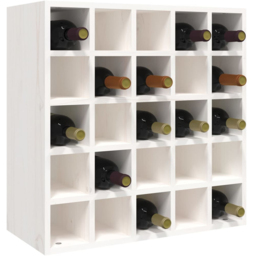 vidaXL 25 Bottle White Freestanding Wine Cabinet - Size: 56 x 56 x 25cm - Wilko - thumbnail 4