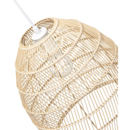Happy Homewares Natural Brown Rattan Vintage Spiral Cage Pendant Shade - Size: 30 x 30 x 30cm - Wilko - thumbnail 5