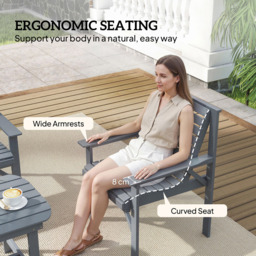 Outsunny 4 Seater Grey Garden Lounge Set - Grey Embossed Finish - Wilko - thumbnail 7