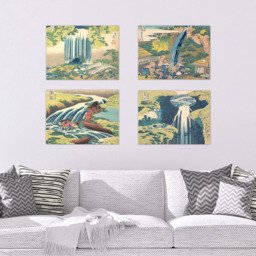 Artery8 Hokusai Tour Waterfalls Provinces Roben Yoro Wall Art Print 30 x 41cm 5 Pack - Size: 40.5 x 30.5 x 0.3cm - Multi - Wilko - thumbnail 3