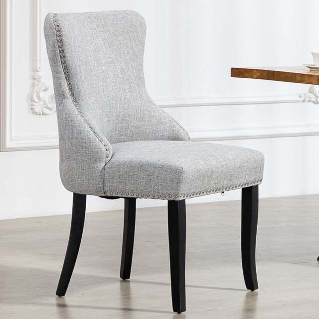 Artemis Home Rodello Set of 2 Light Grey Fabric Dining Chair - Wilko - image 1