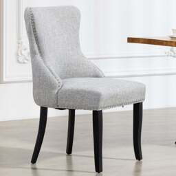 Artemis Home Rodello Set of 2 Light Grey Fabric Dining Chair - Wilko - thumbnail 1