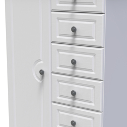 Crowndale Pembroke Single Door 6 Drawer Matt White Kids Wardrobe Ready Assembled - White Matt - Wilko - thumbnail 7