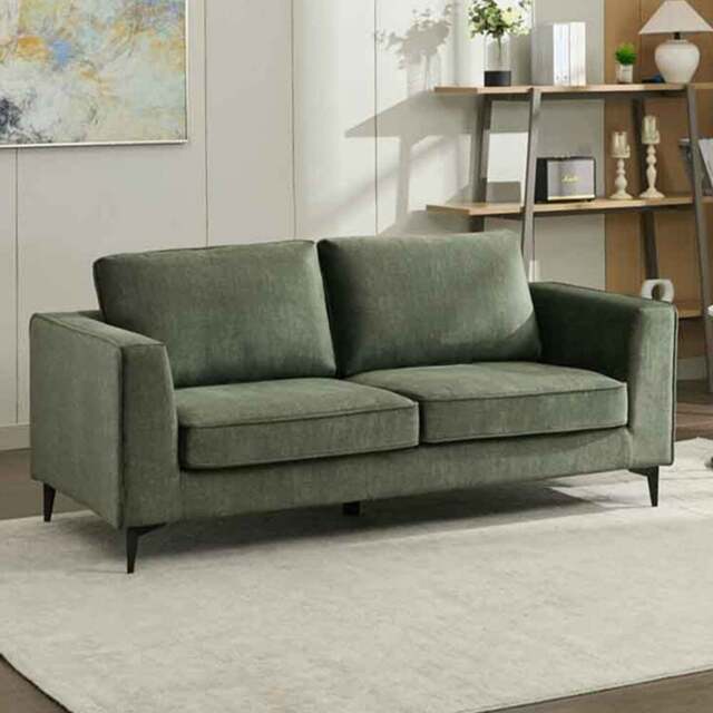 Brooklyn 3 Seater Moss Green Sofa - Wilko - image 1