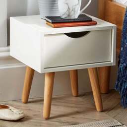 Home Source Boden Single Drawer White Bedside Table - Wilko
