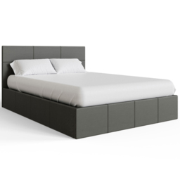 GFW King Size Grey Hopsack Fabric End Lift Ottoman Bed with Memory Pocket Spring Mattress - Wilko - thumbnail 4