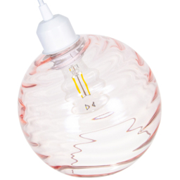Happy Homewares Designer Pink Circular Ribbed Glass Non Electric Pendant Shade - Size: 18 x 20 x 20cm - Wilko - thumbnail 6