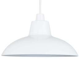 ValueLights Civic Metro Style White Metal Retro Pendant Light Shade - Size: 12 x 28.8 x 28.8cm - Wilko - thumbnail 1