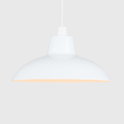 ValueLights Civic Metro Style White Metal Retro Pendant Light Shade - Size: 12 x 28.8 x 28.8cm - Wilko - thumbnail 5