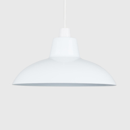 ValueLights Civic Metro Style White Metal Retro Pendant Light Shade - Size: 12 x 28.8 x 28.8cm - Wilko - thumbnail 4