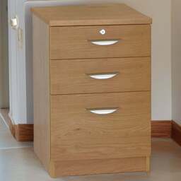 R White Cabinets 3 Drawer Brown Storage Unit - Size: 72.8 x 47.9 x 54cm - Wilko