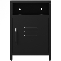 LPD Home Dillon Single Door Single Shelf Black Bedside Cabinet - Size: Single Door,Single Shelf - Wilko - thumbnail 3