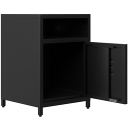 LPD Home Dillon Single Door Single Shelf Black Bedside Cabinet - Size: Single Door,Single Shelf - Wilko - thumbnail 5